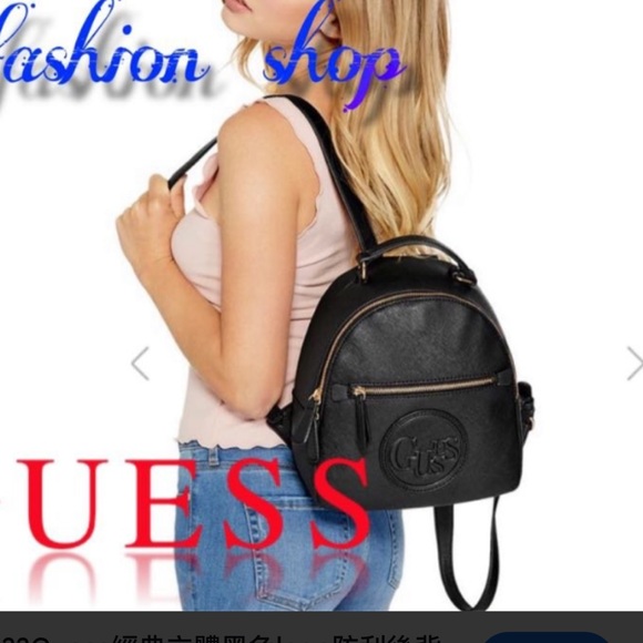 GUESS THORNTON BLACK MINI BACKPACK - Picture 2 of 7
